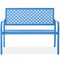 Best Choice Products Indoor Outdoor Steel Garden Bench w/ Geometric Backrest, Foot Levelers